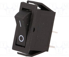 RS1011C3BK, ROCKER; SPST; Pos: 2; ON-OFF; 15A/250VAC; black; none; 35m?; -30?80°C