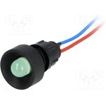 LG-D10-12AC/DC, Индикат.лампа: LED, вогнутый, 12ВDC, 12ВAC, Отв: d13мм, IP40