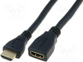 AK-330201-030-S, Cable; HDMI 1.4; HDMI socket,HDMI plug; 3m; black