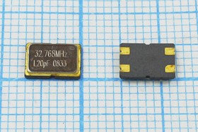 Кварцевый резонатор 32768 кГц, корпус SMD07050C4, нагрузочная емкость 20 пФ, точность настройки 10 ppm, стабильность частоты 30/-40~85C ppm/