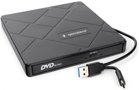 Фото 1/10 USB 3.0 Gembird DVD-USB-04 пластик, со встроенным кардридером и хабом черный
