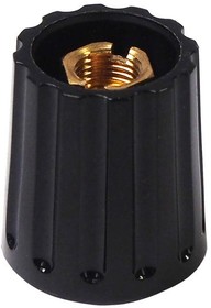 020-4525, Classic Collet Knob 6.35mm Black Plastic Without Indication Line