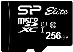 Фото 1/5 Карта памяти microSDXC UHS-I U1 Silicon Power Elite 256 ГБ, 100 МБ/с, Class 10, SP256GBSTXBV1V20, 1 шт., без адаптера