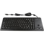 G84-4400LUBGB-2, Wired USB Compact Trackball Keyboard, QWERTY (UK), Black