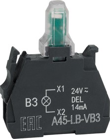 Фото 1/2 332208, Световой блок OptiSignal D22 A45-LB-VM3 зеленый 230-240VAC ZBVM3