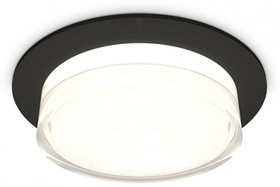 Ambrella Комплект встраиваемого светильника с акрилом XC8051024 SBK/FR/CL черный песок/белый матовый/прозрачный GX53 (C8051, N8399)