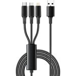 18-7075, Кабель USB 3в1 Type-С (6A), Lightning (2,4A), micro USB (3A) 1,2м ...