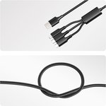 18-7075, Кабель USB 3в1 Type-С (6A), Lightning (2,4A), micro USB (3A) 1,2м ...