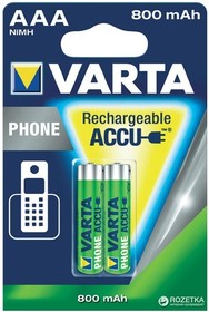 Фото 1/3 Аккумулятор VARTA POWER PHONE LR03/ААА 800мАч BL2 (блистер 2шт)