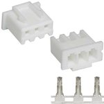 MCG03H-H, Колодка разъема пит-я/сигнал. "гнездо" 3 конт.(1x3) шаг 2.54 мм с фиксатором, на кабель (без контакт
