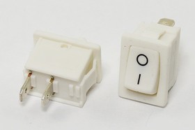 Фото 1/4 Переключатель клавишный, контакты 2T, 6А, ON-OFF, подсветка белая/белая, MRS101-C3