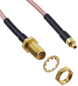Фото 1/2 415-0071-024, 415 Series Male MMCX to Female SMA Coaxial Cable, 609.6mm, RG316 Coaxial, Terminated
