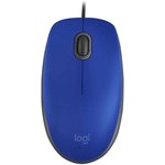 Мышь Logitech M110 синий/черный оптическая (1000dpi) silent USB (2but)