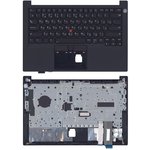 Клавиатура (топ-панель) для ноутбука Lenovo Thinkpad E14 gen 2 черная с черным ...