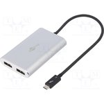 55226, Адаптер; USB 3.0; гнездо DisplayPort х2; 0,45м; Цвет: белый