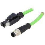 1201088121, Вилка RJ45, PIN: 4; M12 "папа", D code-Ethernet; Transition: adapter