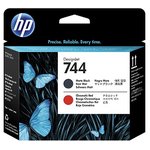 F9J88A, Печатающая головка HP 744 черная матовая и хромическая красная