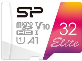 Фото 1/4 Флеш карта microSD 32GB Silicon Power Elite A1 microSDXC Class 10 UHS-I U3 100 Mb/s (SD адаптер)