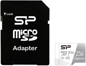 Фото 1/6 Флеш карта microSDXC 256GB Silicon Power SP256GBSTXDA2V20SP Superior + adapter