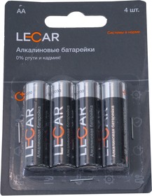 LECAR000053106, Батарейка LR06 Lecar (AA-пальчиковые) 4 шт в блистере