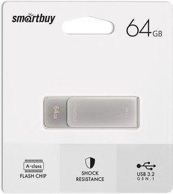 Фото 1/6 USB 3.0/3.2 Gen.1 накопитель Smartbuy 064GB M1 Metal Grey (SB064GM1G)