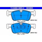 13046038652, Колодки тормозные дисковые передн, BMW: 1 (F20/F21) 10-, 2 (F22) 14-