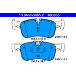 13.0460-3865.2, Колодки тормозные дисковые передн, BMW: 1 (F20/F21) 10-, 2 (F22) 14-