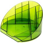Подставка-органайзер Attache Яркий офис 12 отделений прозрачная зеленая