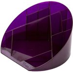 Подставка-органайзер Attache Яркий офис 12 отделений прозрачная фиолетовая