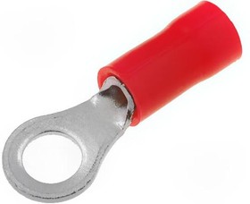 Фото 1/5 34145, PLASTI-GRIP Insulated Ring Terminal, 4mm Stud Size, 0.26mm² to 1.65mm² Wire Size, Red
