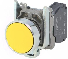 Фото 1/3 Schneider Electric XB4 Кнопка желтая с возвратом 22мм