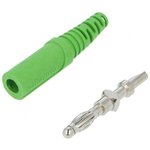 FK 9 L Ni / GN, Green Male Banana Plug, 4 mm Connector, Solder Termination, 32A ...