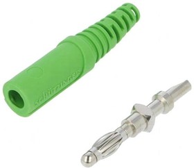 Фото 1/3 FK 9 L Ni / GN, Green Male Banana Plug, 4 mm Connector, Solder Termination, 32A, 33 V ac, 70V dc, Nickel Plating