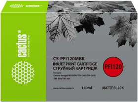 Фото 1/7 Картридж Cactus CS-PFI120MBK, PFI-120 MBK, черный матовый / CS-PFI120MBK