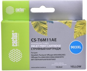Фото 1/8 Картридж Cactus CS-T6M11AE, №903XL, желтый / CS-T6M11AE
