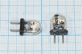 Резонатор кварцевый 51.8МГц в стеклянном корпусе с жёсткими выводами КА; 51800 \КА\\\\\3Г