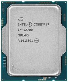 Фото 1/5 CPU Intel Core i7-12700 Alder Lake OEM {2.1 ГГц/ 4.8 ГГц в режиме Turbo, 25MB, Intel UHD Graphics 770, LGA1700}