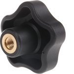 69953 Black Multiple Lobes Clamping Knob, M8, Threaded Hole