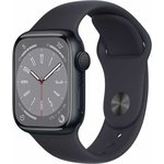 Apple Watch Series 8, 41 мм, корпус из алюминия цвета «тёмная ночь» ...