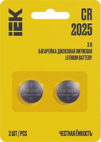 ABT-CR2025-OP-L02, Батарейка дисковая литиевая CR2025 (2шт/блистер) IEK