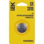 ABT-CR2016-OP-L01, Батарейка дисковая литиевая CR2016 (1шт/блистер) IEK