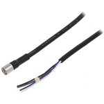 XS3F-M8PVC4S2M, SENSOR CORD, 4P, M8 RCPT-FREE END, 2M