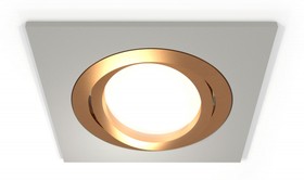 Фото 1/2 Ambrella Комплект встраиваемого поворотного светильника XC7633083 SGR/PYG серый песок/золото желтое полированное MR16 GU5.3 (C7633, N7004)
