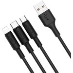 HOCO HC-80169 X25/ USB кабель 3-in-1: Lightning+Micro+Type-C/ 1m/ 2A/ Black