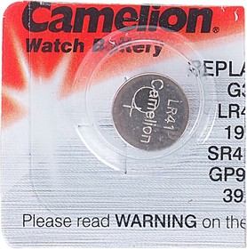 AG3-BP10(0%Hg), Батарейка SR41W 392 1.5V таблетка (часы) блистер 10шт. (цена за 1шт.) Saline CAMELION