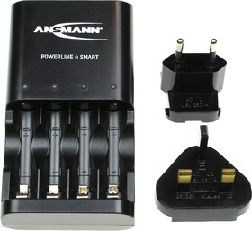 Фото 1/2 1001-0049-UK, Powerline 4 Smart Battery Charger For NiCd, NiMH AA, AAA 4 Cell 500mA with EU, UK plug