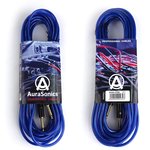 AuraSonics J63J63-10TBU гитарный кабель Jack TS 6.3мм - Jack TS 6.3мм 10м, прозрачный синий