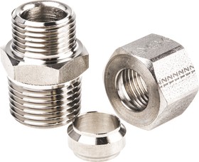 Фото 1/3 1805 12 21, Stainless Steel Pipe Fitting, Straight Hexagon Coupler, Male BSP 1/2in