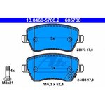 13046057002, Колодки тормозные дисковые передн, OPEL: AGILA 1.0/1.0 LPG/1.2/1.2 ...