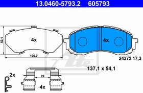 Фото 1/4 13046057932, Колодки тормозные дисковые передн, SUBARU: IMPREZA седан 1.5 00-, IMPREZA универсал 1.5 00-, LEGACY